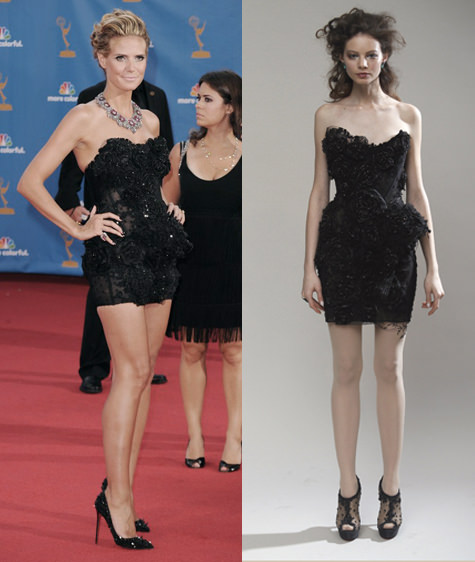 IN e OUT// Heidi Klum in Marchesa fall 2010 agli Emmy Awards 2010